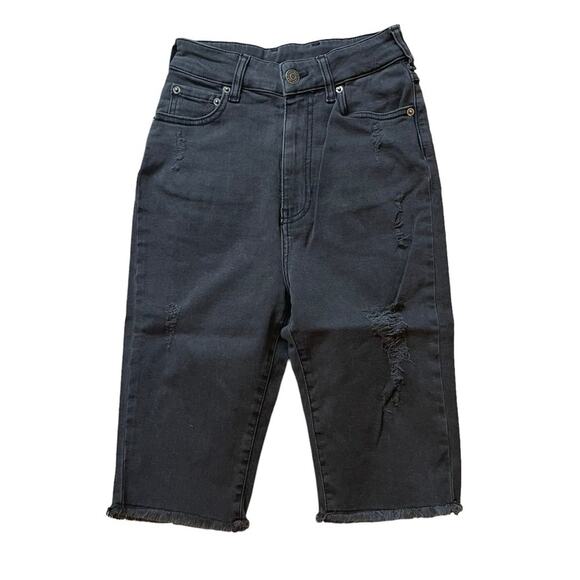 SER.O.YA Maya Black High Rise Biker Shorts NWT Size 24 - Picture 3 of 5